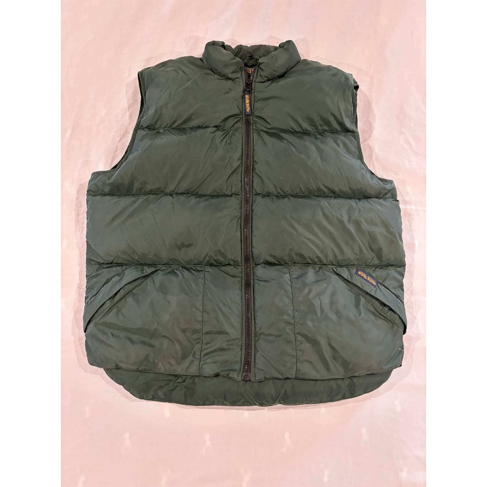 Woolrich‎ Puffer Vest Green Zip Front Logo Tag Outdoor Layering Gorpcore Size XL